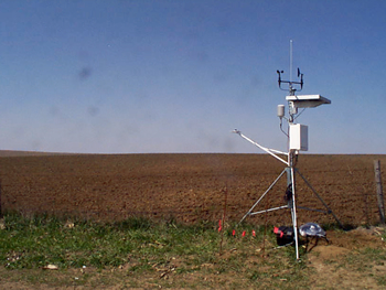 The vadose zone and weather station site after installation.  