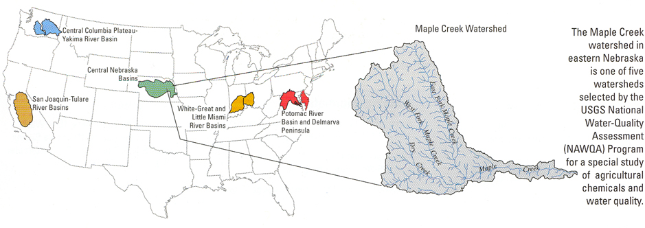 Map of the Maple Creek Watershed. 